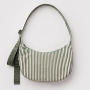 BAGGU Medium Crescent Bag (Sage Stripe)