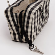 BAGGU Nylon Bowler Bag (Black and Cream Gingham)