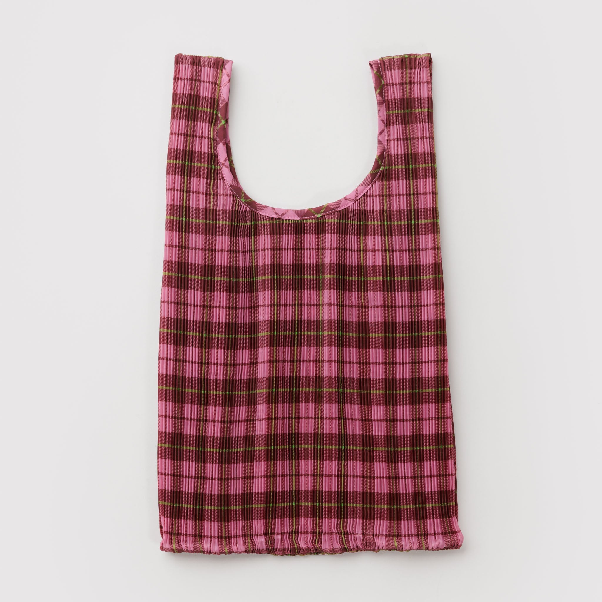 BAGGU Pleated (Azalea Pink Tartan)