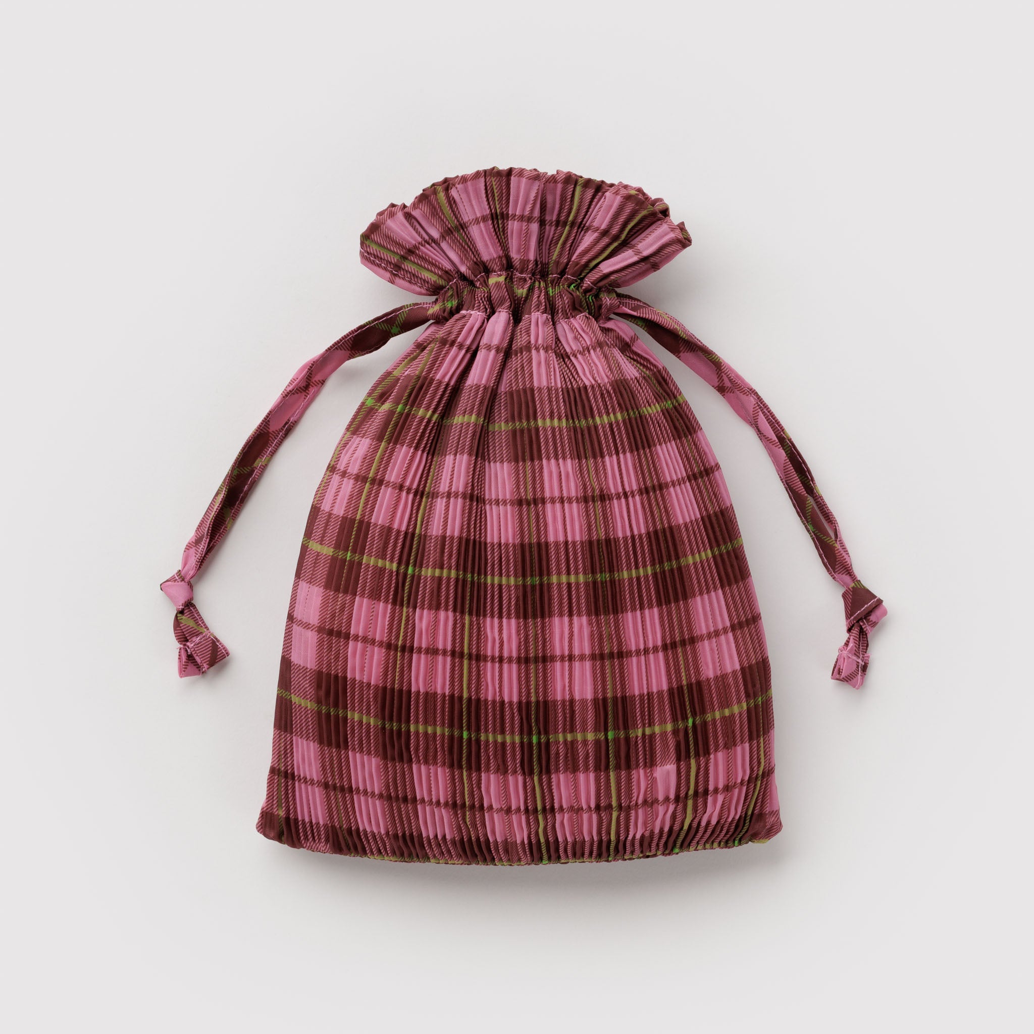 BAGGU Pleated (Azalea Pink Tartan)
