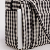 BAGGU Small Cloud Carry-On (Black and Cream Gingham)