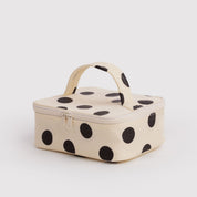 BAGGU Small Cosmetic Case (Cream and Black Polka Dot)