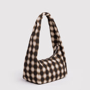 BAGGU Small Nylon Meringue Bag (Blurred Gingham Brown)