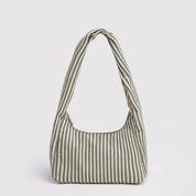 BAGGU Small Nylon Meringue Bag (Sage Stripe)