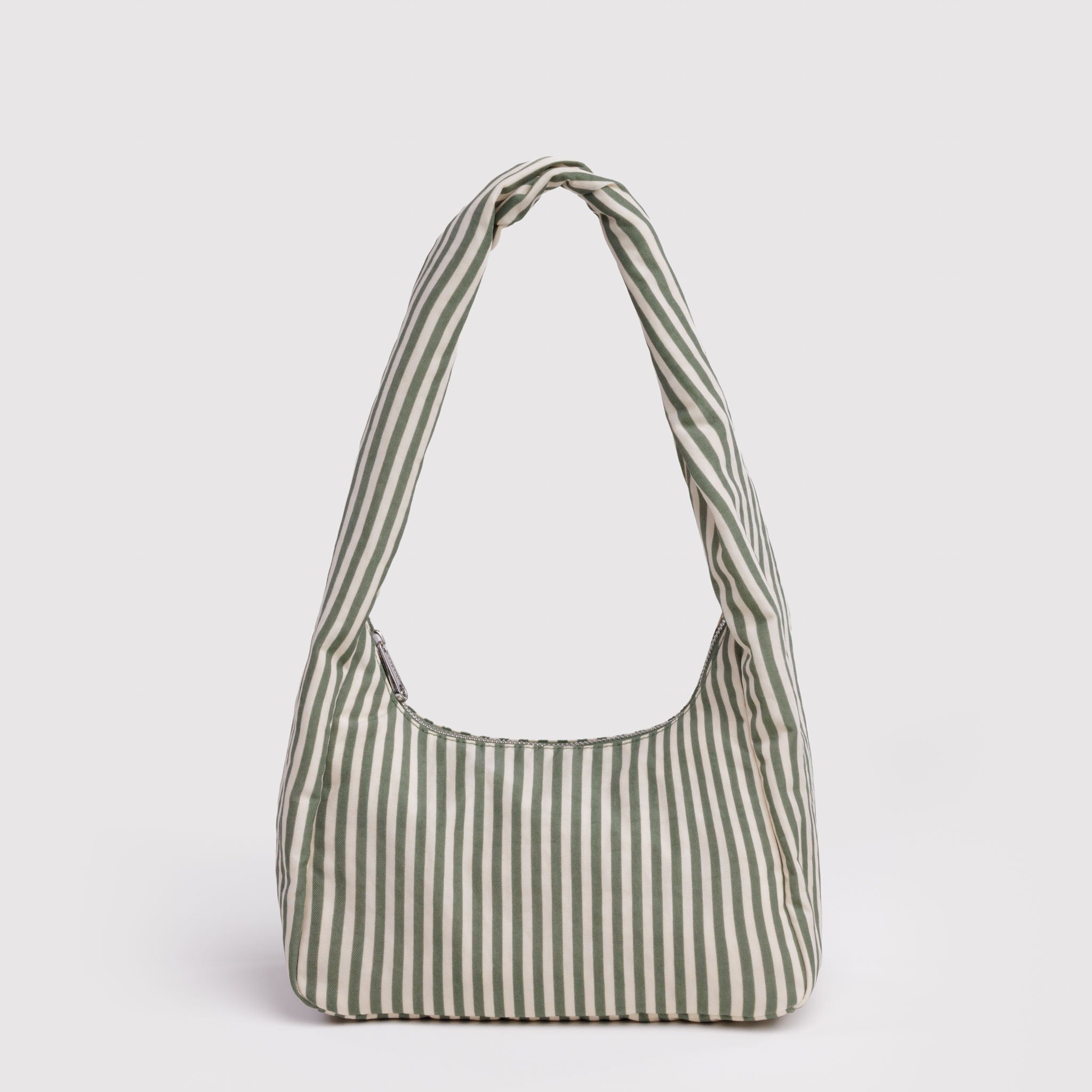 BAGGU Small Nylon Meringue Bag (Sage Stripe)