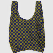 BAGGU Standard Reusable Bag (Pear Navy Check)