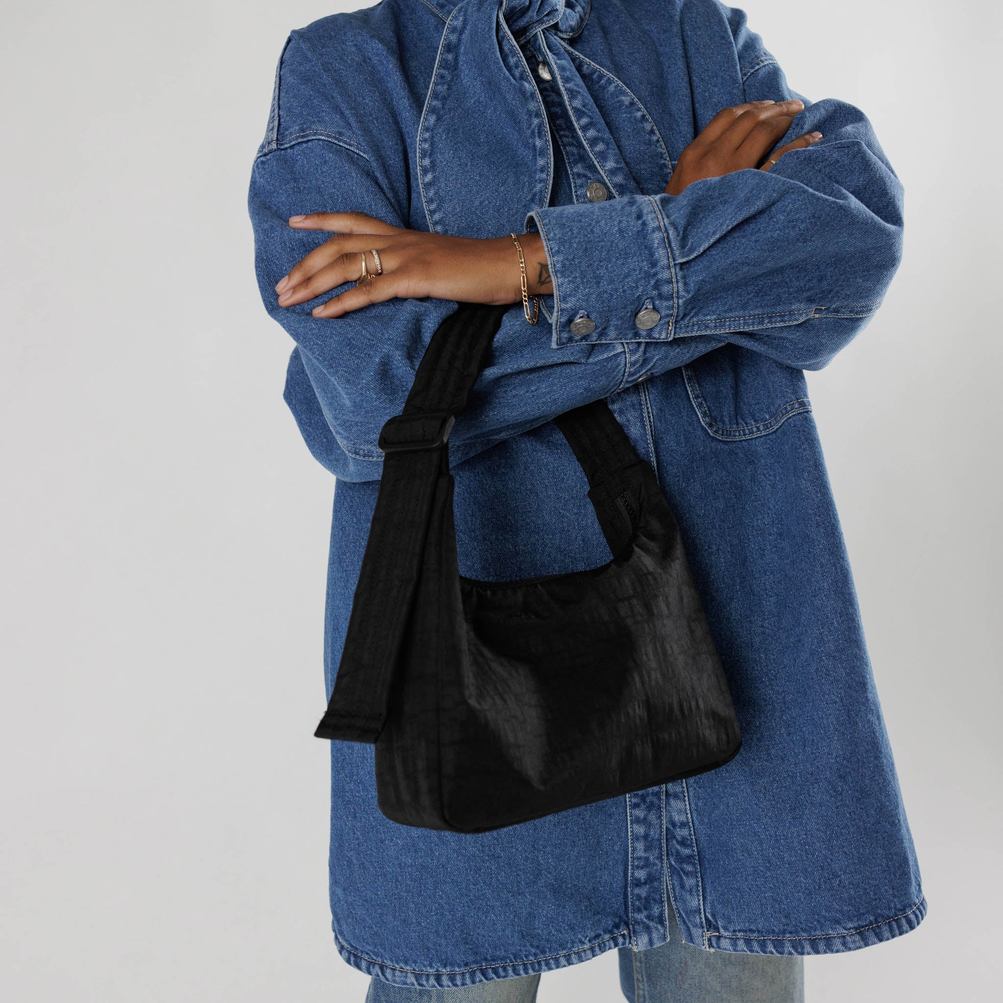 BAGGU Mini Nylon Shoulder Bag - Black